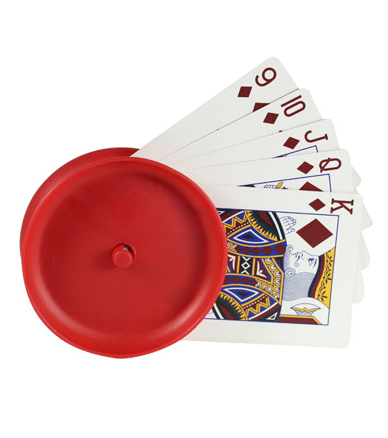 Round Playing Cards Holder, red